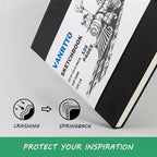 Vanrtto Hardcover Sketch Book, Square Mixed Media Sketchbook 10x10 Inch | - Image 4