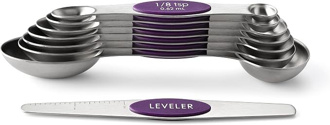 Spring Chef Purple Stainless Steel Magnetic Measuring Spoons Set of 8 - Image 8