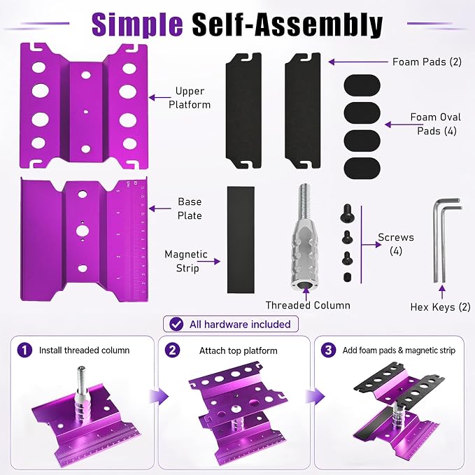 RC Repair Stand for 1/10 RC Cars, Aluminum RC Car Work Stand - Image 4