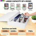 5-Pack Toploader Trading Card Storage Box, 4 Row 3200 Count White Cardboard - Image 2