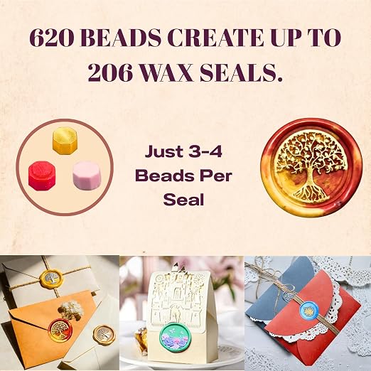 xxxHOLIC 620 Pcs Sealing Wax Beads Kit, 24 Colors - Image 2