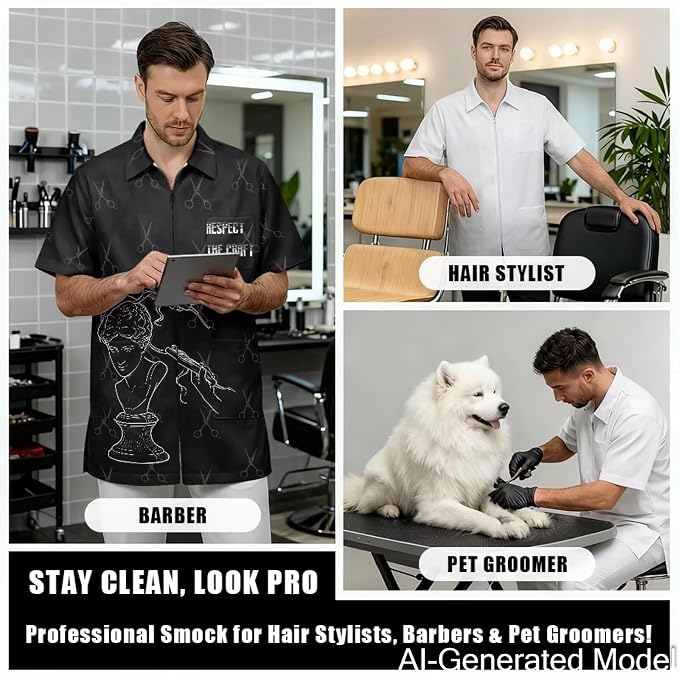 Professional Grooming Smock Unisex, Water Resistant Anti-Static | Hairdresser - Image 4