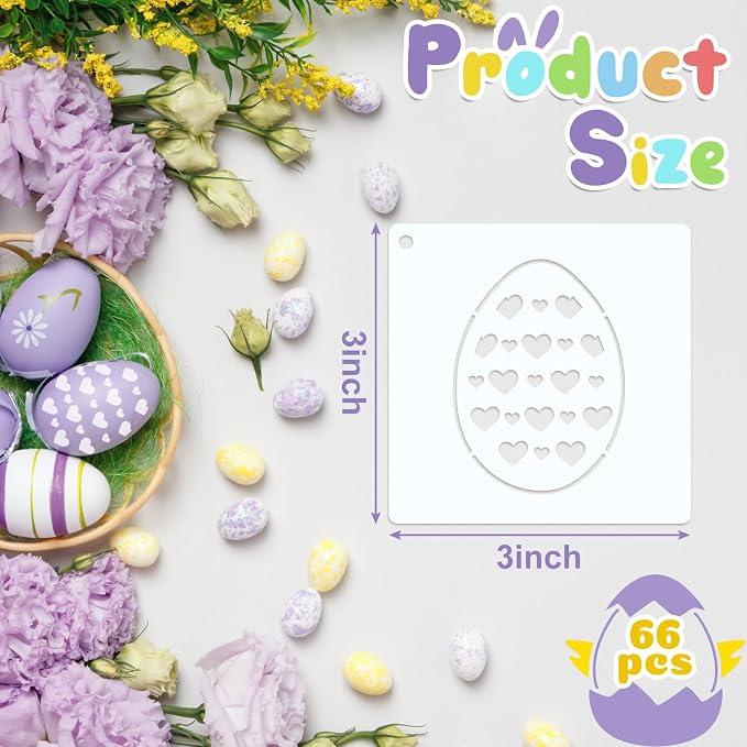 Marspark 66 Pcs Small Stencils for Crafts Reusable 3 Inch Stencils for Painting - Image 2