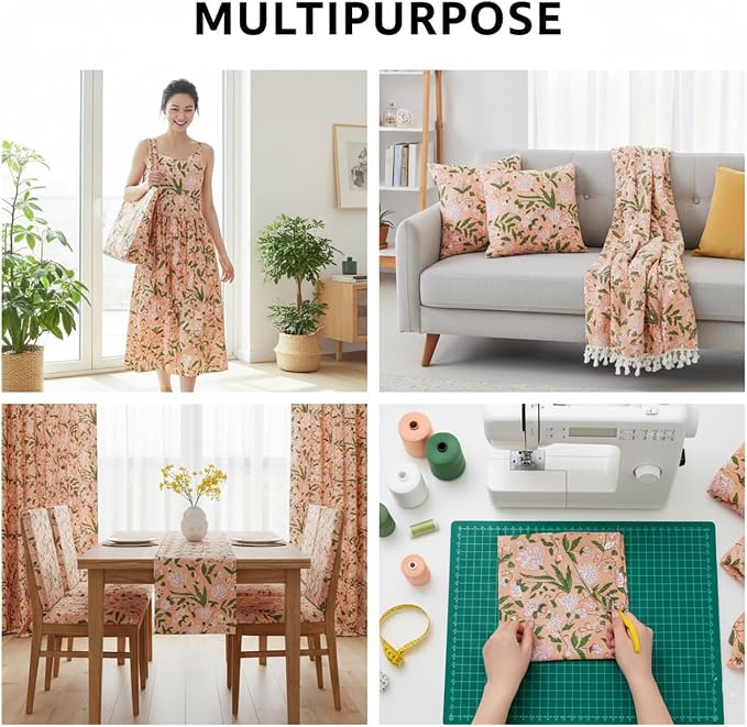 E-Tailor® Hand-Block Printed Pre-Cut Cotton Fabric Ideal - Image 4