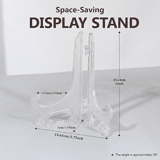 Artliving 6 Inch Clear Plastic Easels or Stand/Plate Holders to Display - Image 2