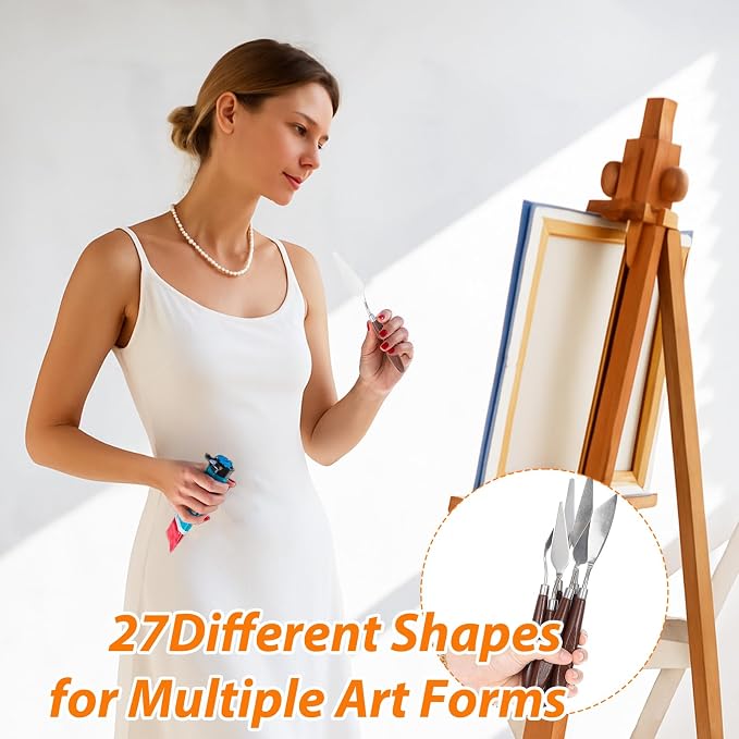 27 Piece Stainless Steel Palette Knife Set, Painting Knives - Image 4