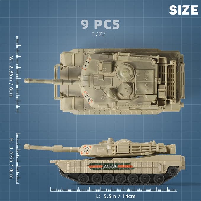 SEBUNAS 1/72 Scale M1A2 Military Tank Quick Build Model Kits United States - Image 2