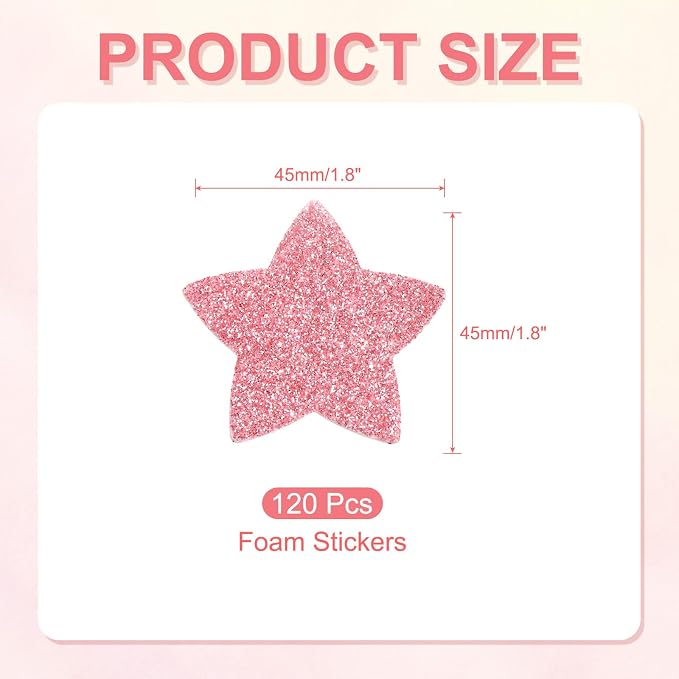 PATIKIL 1.8"x1.8" Star Foam Stickers - Image 2