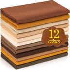 XSEINO 12 Rolls 8"x35" 1.4mm Thick Soft Felt Fabric Sheet 12 Assorted Brown by XSEINOiscreating%EF%BC%81