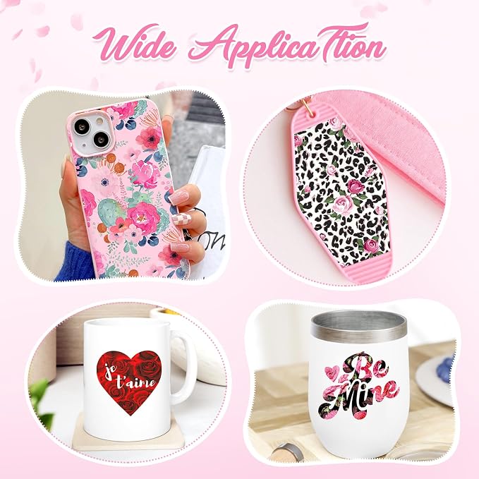 Tintnut Valentine's Day Permanent Vinyl 12x10in Rose 10Pcs Adhesive Vinyl | - Image 6