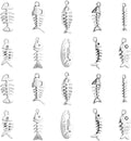 DanLingJewelry 100Pcs 10 Styles Fish Charm Bulk Fish Bone Charms Skeleton Charms by DanLingJewelry