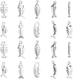 DanLingJewelry 100Pcs 10 Styles Fish Charm Bulk Fish Bone Charms Skeleton Charms by DanLingJewelry