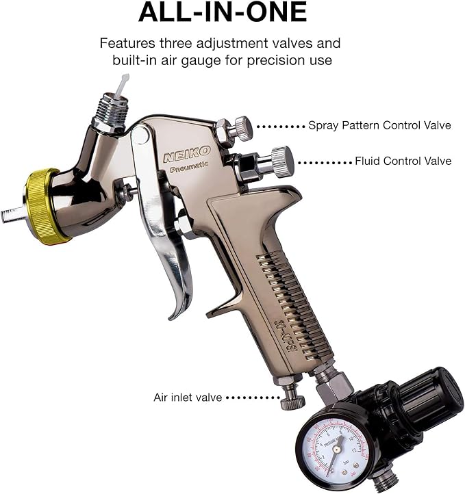 NEIKO 31215A HVLP Spray Gun Paint Sprayer, 1.7 mm Spray Paint Gun, Nozzle Size - Image 7