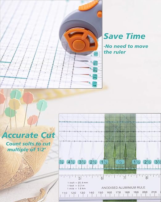 Quilting Ruler for Precise Fabric Cutting 11.5" x 10.5" Quilt Rulers Quilting - Image 4