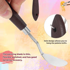 2 Pcs No.20 Palette Knife, 22mm Width Pallet Paint Spatula Stainless Steel Oval - Image 4