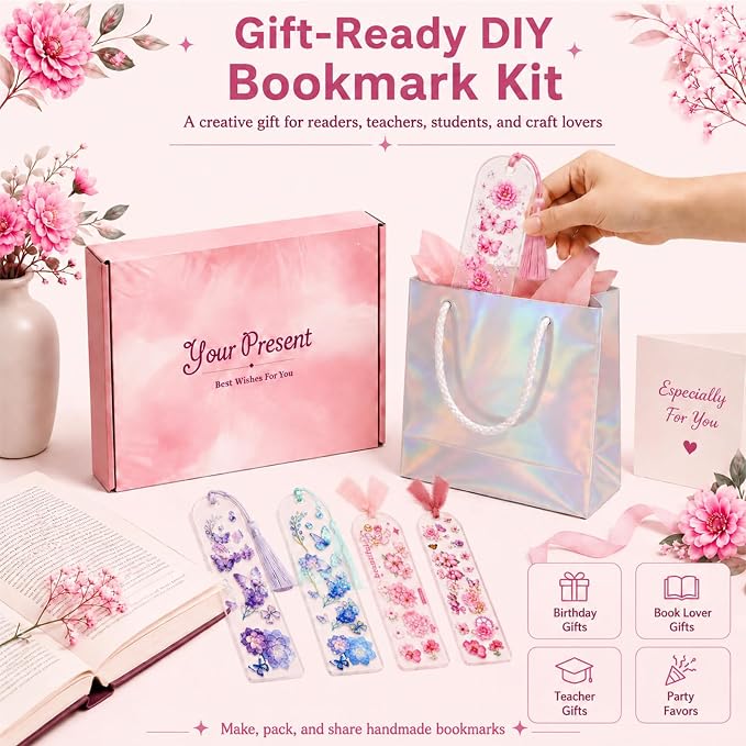 DIY Bookmark Making Kit, 20 Clear Acrylic Bookmark Blanks 5.9 x 2 in - Image 5