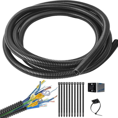 1/4 Inch Wire Loom Split Tubing - 15 ft Cord Protector Electric Wires Covers by ALLWIN