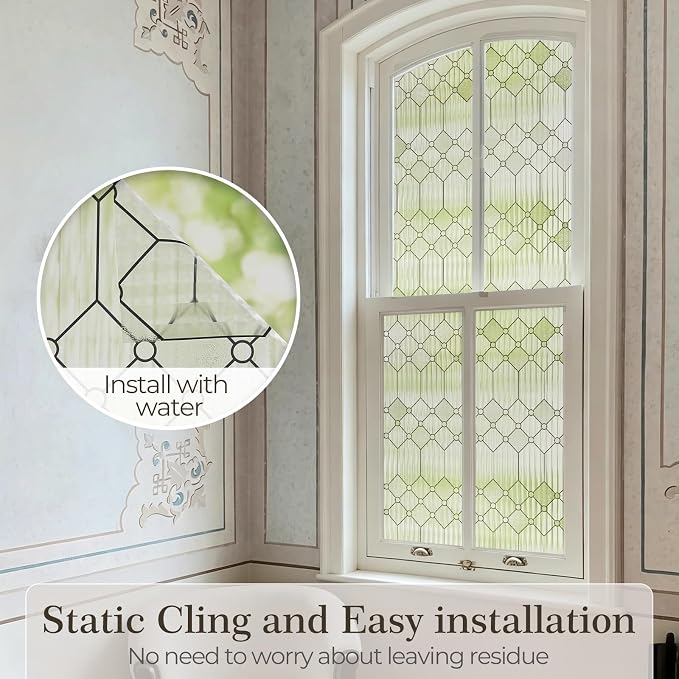 SUNBABY Reeded Glass Window Privacy Film, 3D Decorative Frosted Window Clings - Image 6