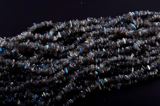 Natural Chip Stone Beads 5-8mm Spectrolite About 400 Pieces Irregular Gemstones - Image 2
