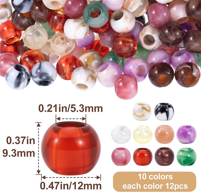 Pndeyo 120pcs Round Acrylic Beads - Image 2