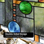 Original Hand Drawn Faux Stained Glass Window Film Double-Sided Texture Static - Image 7