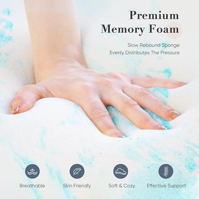 DUMOS Mattress Toppers Memory Foam Twin Size, 3 Inch Thick Bed Topper Pad - Image 4