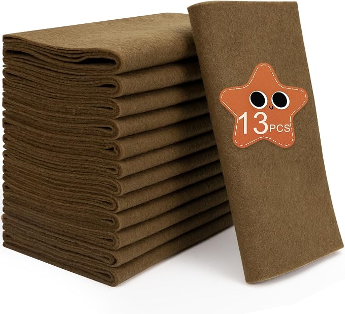 XSEINO 13 Rolls Dark Brown Felt Fabric, Dark Brown Series Colors Soft Nonwoven by XSEINOiscreating%EF%BC%81