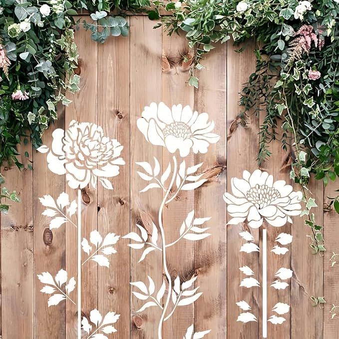 6 Pcs Large Flower Stencils for Painting, 14 X 12 Inch Flower Stencils for - Image 5