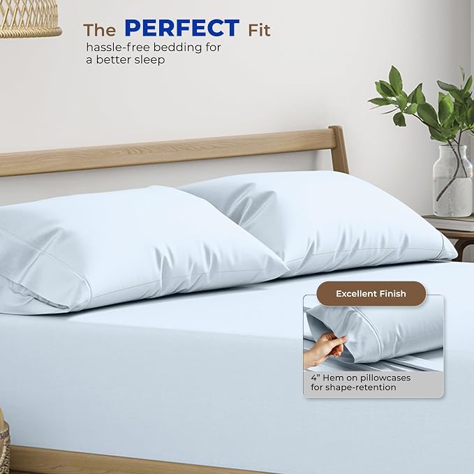 Thread Spread 100% Egyptian Cotton King Size Pillow Cases Set of 2 - Image 4