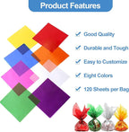 120 Pcs Colored Cellophane Sheets, Cellophane Wrap Paper Color Cello Sheets - Image 2