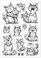 GLOBLELAND Cat Friend Clear Stamps Funny Cat Silicone Stamp Seals Cartoon Cat - Image 8