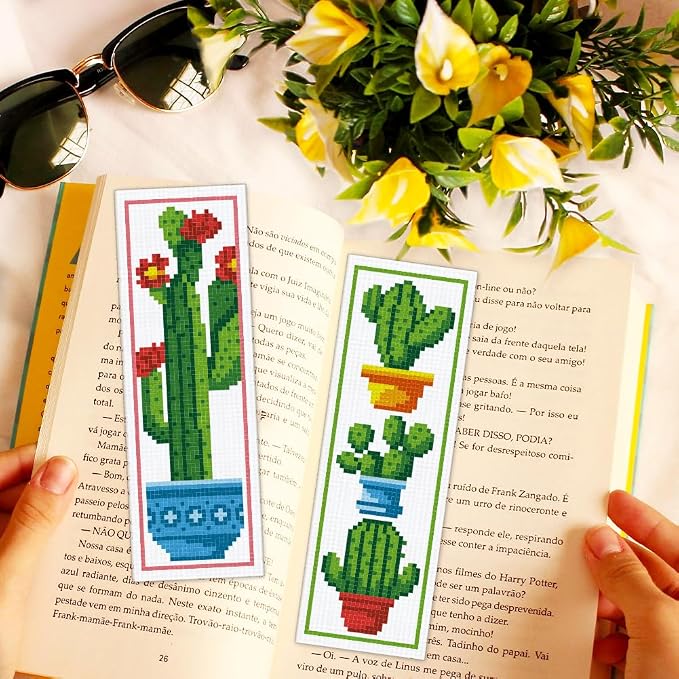 ACRNIGHEET 6PCS Cactus Cross Stitch Bookmark Kit - Image 7