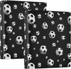 Ice Fire Football Round Ring Binders 1.5 Inch Soccer Navy Blue 3 Ring Clipboard by Wamika