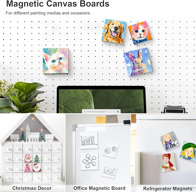 AUREUO Mini Magnetic Canvas Panel 4x4 Inch / 24 Pack - Image 6