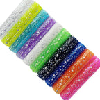 XHT 10 Pcs Sparkle PVC Vinyl Fabric, 8.3"x11.8" Clear Laser Star Printed - Image 6
