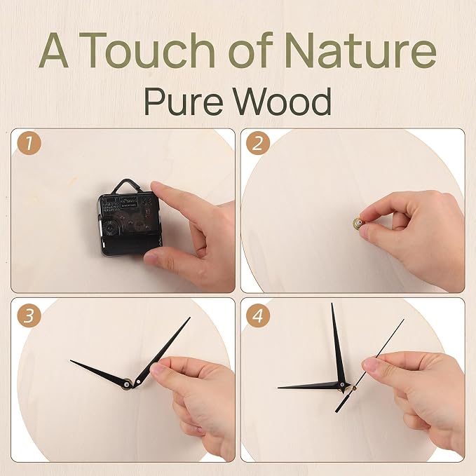 Wooden Clock Face, 9.83 Inch Unfinished Round Insert Blank Wood Clock Dial - Image 4