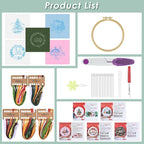ERKOON 5 Sets Embroidery Kit for Beginners, Christmas Cross Stitch Set - Image 2