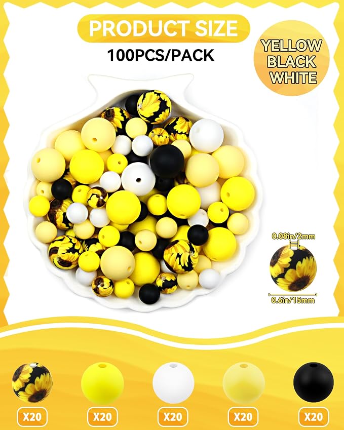 100PCS FIVEIZERO Silicone Beads - Image 2