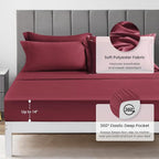 Love's cabin California King Comforter Set Burgundy, 7 Pieces California King - Image 5