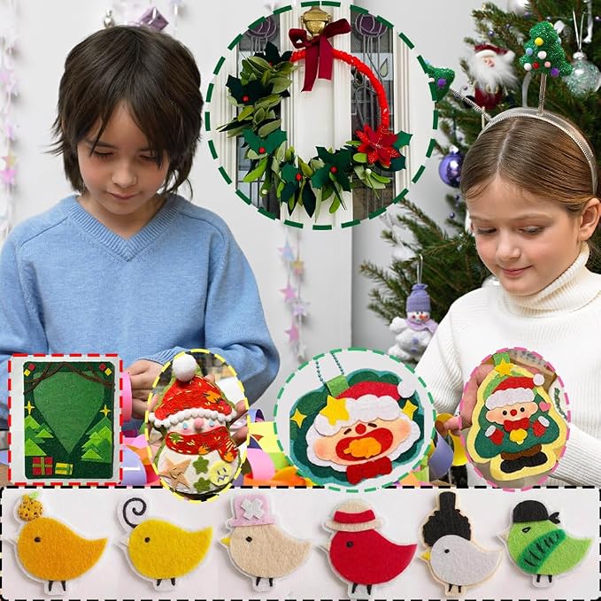 24 Pcs Felt Sheets for Crafts, 8 X 12 Inch Christmas Red Yellow White Fabric - Image 7