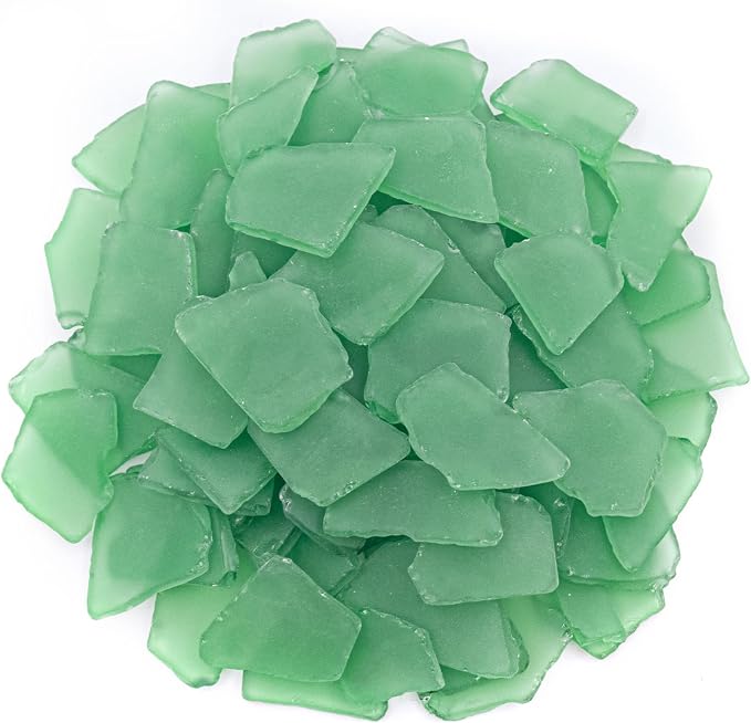 Keedolla Sea Glass for Crafts - 10 OZ Flat Frosted Seaglass Pieces Crushed for by Keedolla