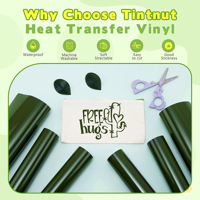 Tintnut Bronze Green Heat Transfer Vinyl, easy cut & weed, stretch washable - Image 3