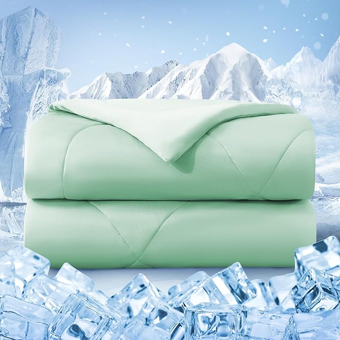 Cooling Comforter Queen Size, Double-Sided Cold Tech Fabric Quilted Bed by bedsmile