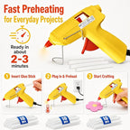 Mini Hot Glue Gun Kit with 30 Glue Sticks and Carrying Case, 15W Fast - Image 3