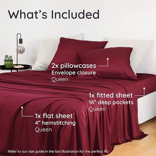 Bambaw Queen Size 4pcs Cooling Sheets Set 100% Viscose Derived from Bamboo - Image 2