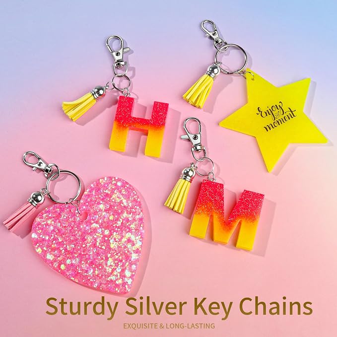 LEOBRO 60 PCS Lobster Claw Clasps and Key Rings, Keychain Clips and Key Chain - Image 4
