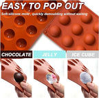 Lerykin Small 15-Cavity Semi Sphere Silicone Molds Non-Stick, 2 Packs Half - Image 4