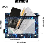 Dark Blue Electric Lightning Pencil Pouch - Image 3