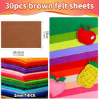 IOOLEEM Brown Felt Sheets, Craft Felt Fabric Sheets, Sewing Felt Rectangle - Image 2