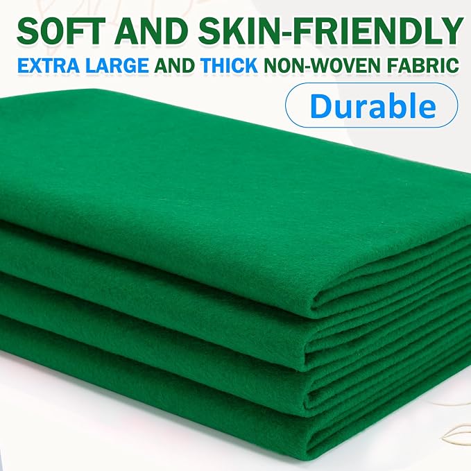 XSEINO Emerald Green Large Felt Fabric 36" X 36 ", 1.4 mm Thick Soft Felt - Image 6